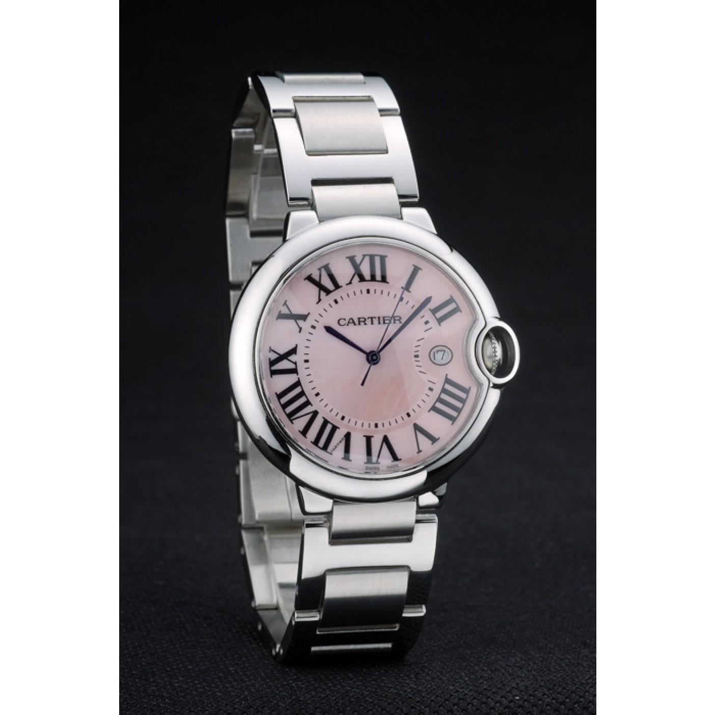 Cartier Ballon Bleu 42mm Pink Dial Stainless Steel Case And Bracelet