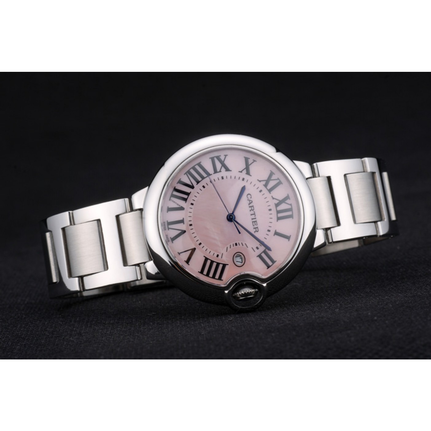 Cartier Ballon Bleu 42mm Pink Dial Stainless Steel Case And Bracelet