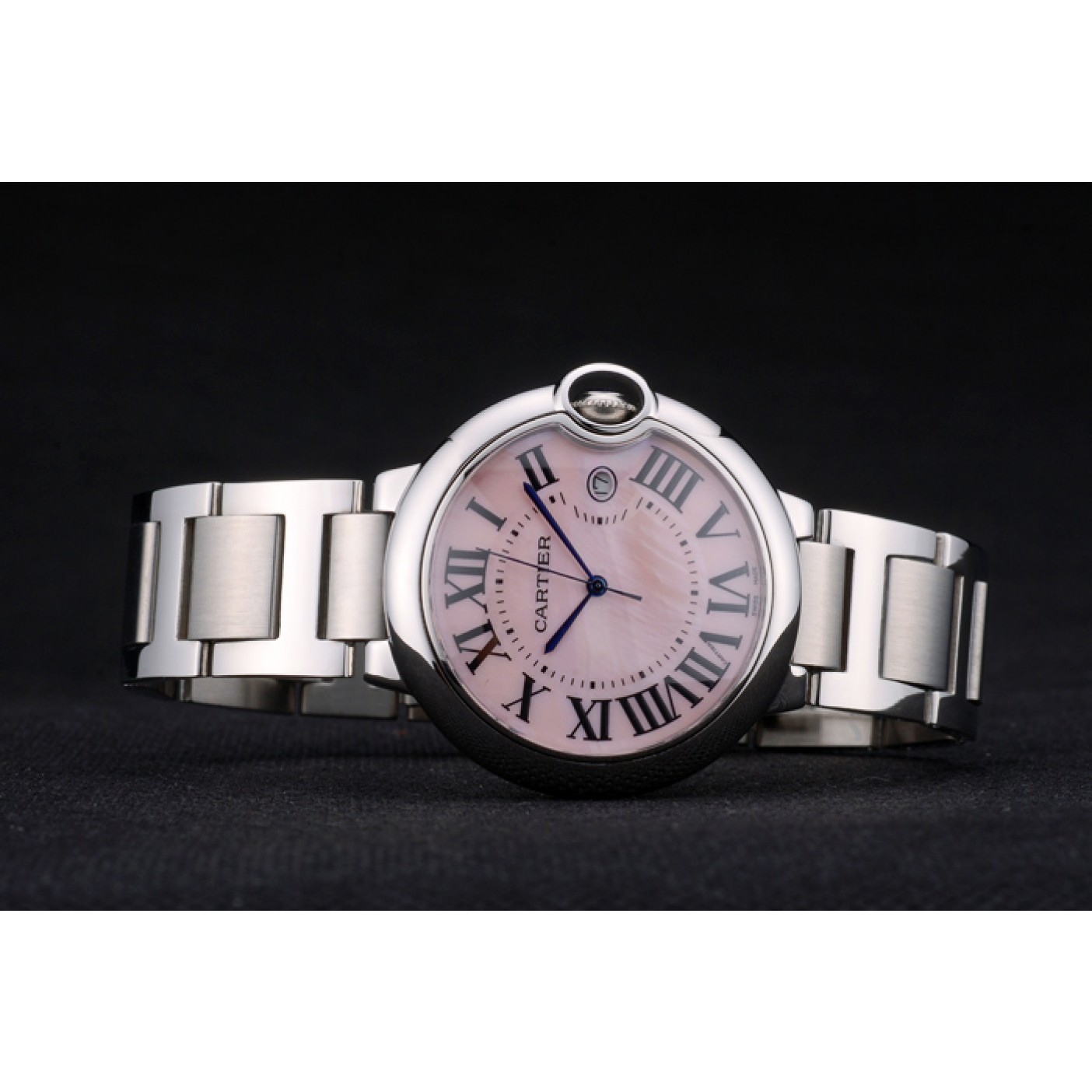 Cartier Ballon Bleu 42mm Pink Dial Stainless Steel Case And Bracelet