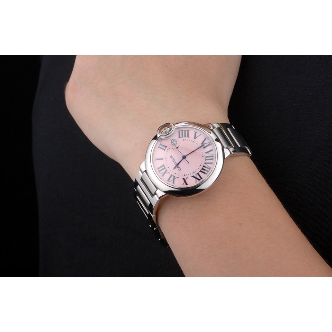 Cartier Ballon Bleu 42mm Pink Dial Stainless Steel Case And Bracelet