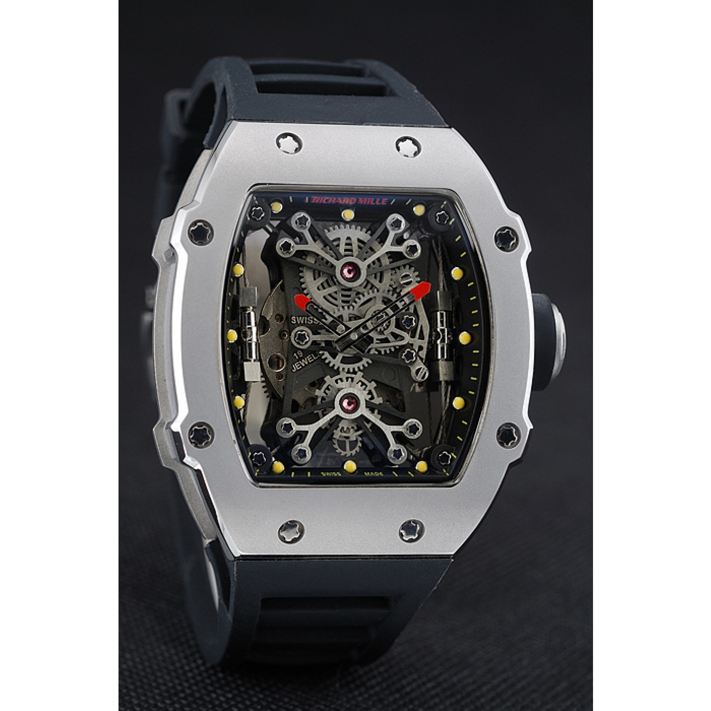 Richard Mille Tourbillion Rafael Nadal RM27-01 Silver Case Black Rubber Bracelet 1454254