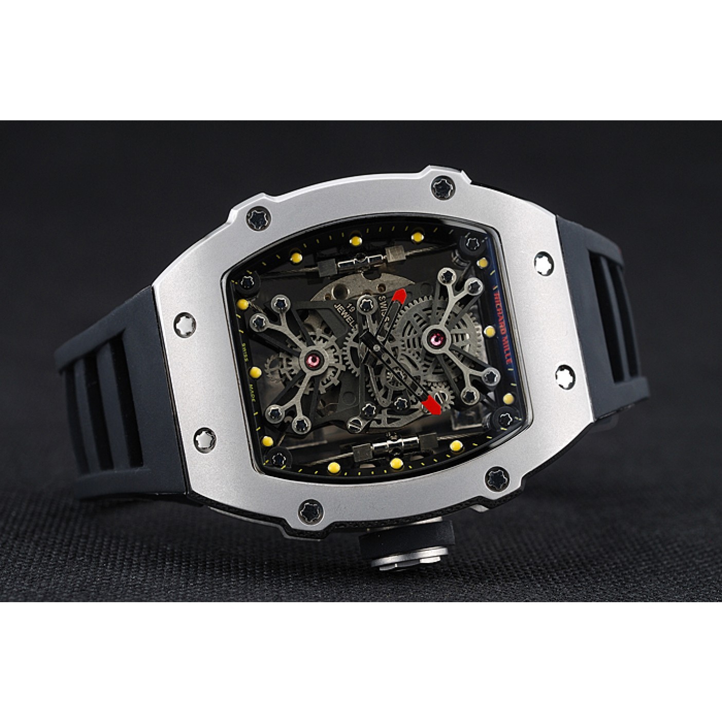 Richard Mille Tourbillion Rafael Nadal RM27-01 Silver Case Black Rubber Bracelet 1454254