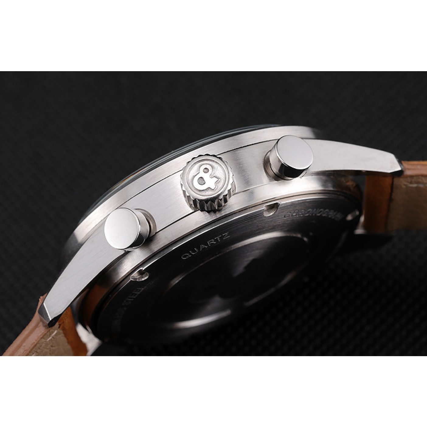 Bell and Ross BR126 Flyback Black Dial Silver Case Gold Numerals Brown Suede Leather Strap