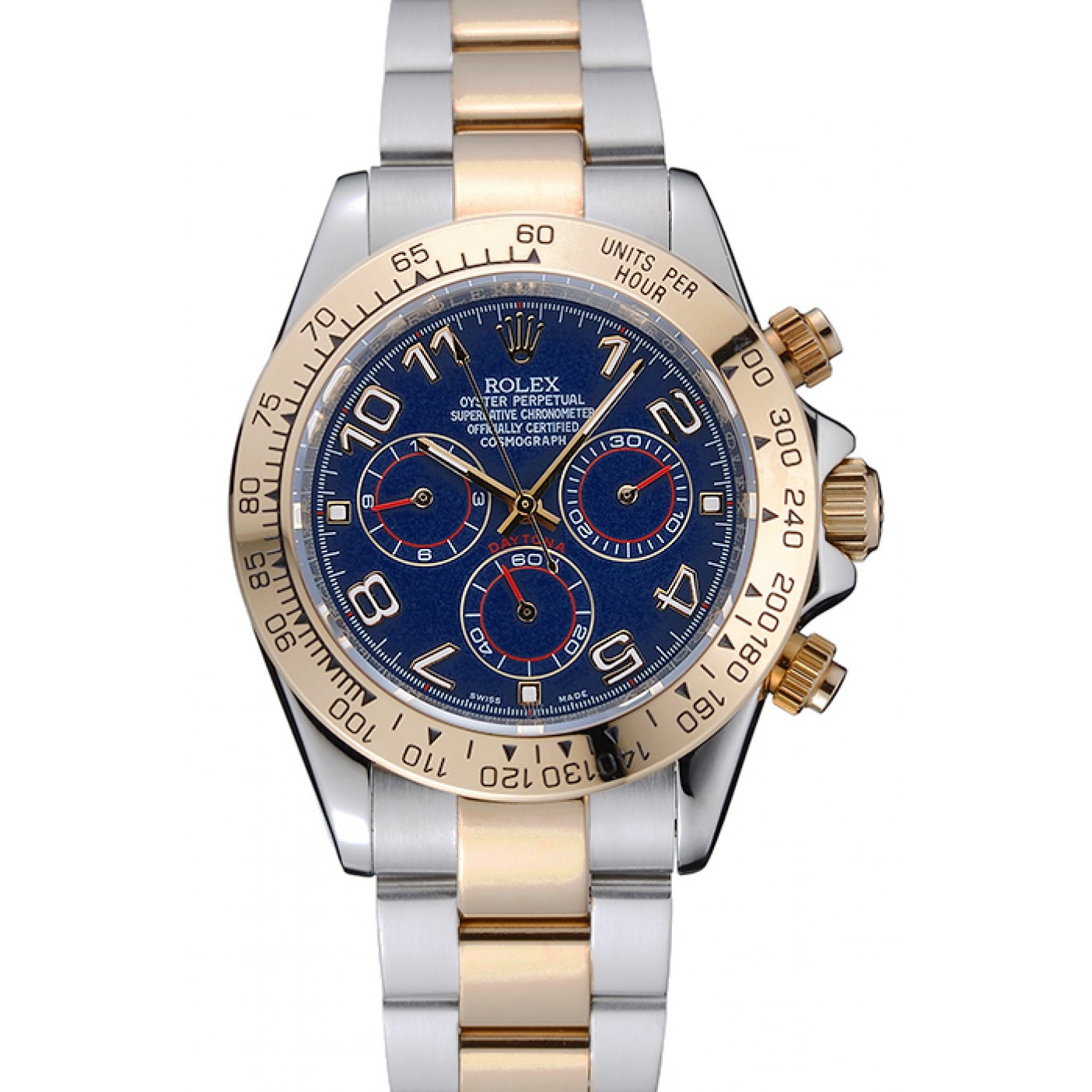 RepTime Watches Rolex Cosmograph Daytona Blue Dial Two Tone Stainless Steel Bracelet 1454246