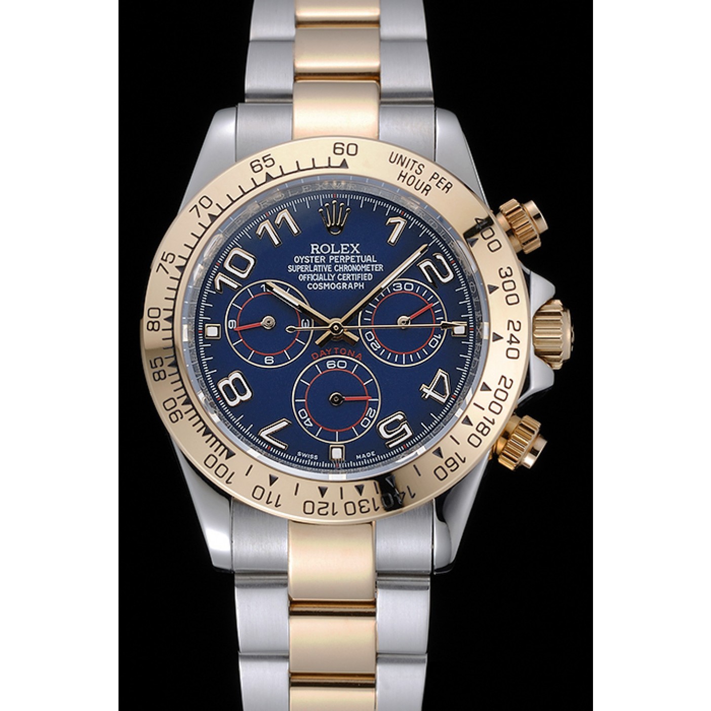 RepTime Watches Rolex Cosmograph Daytona Blue Dial Two Tone Stainless Steel Bracelet 1454246