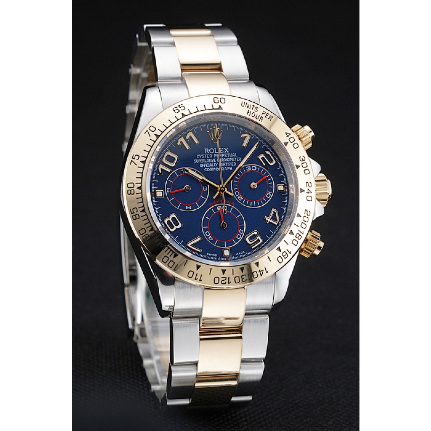 RepTime Watches Rolex Cosmograph Daytona Blue Dial Two Tone Stainless Steel Bracelet 1454246