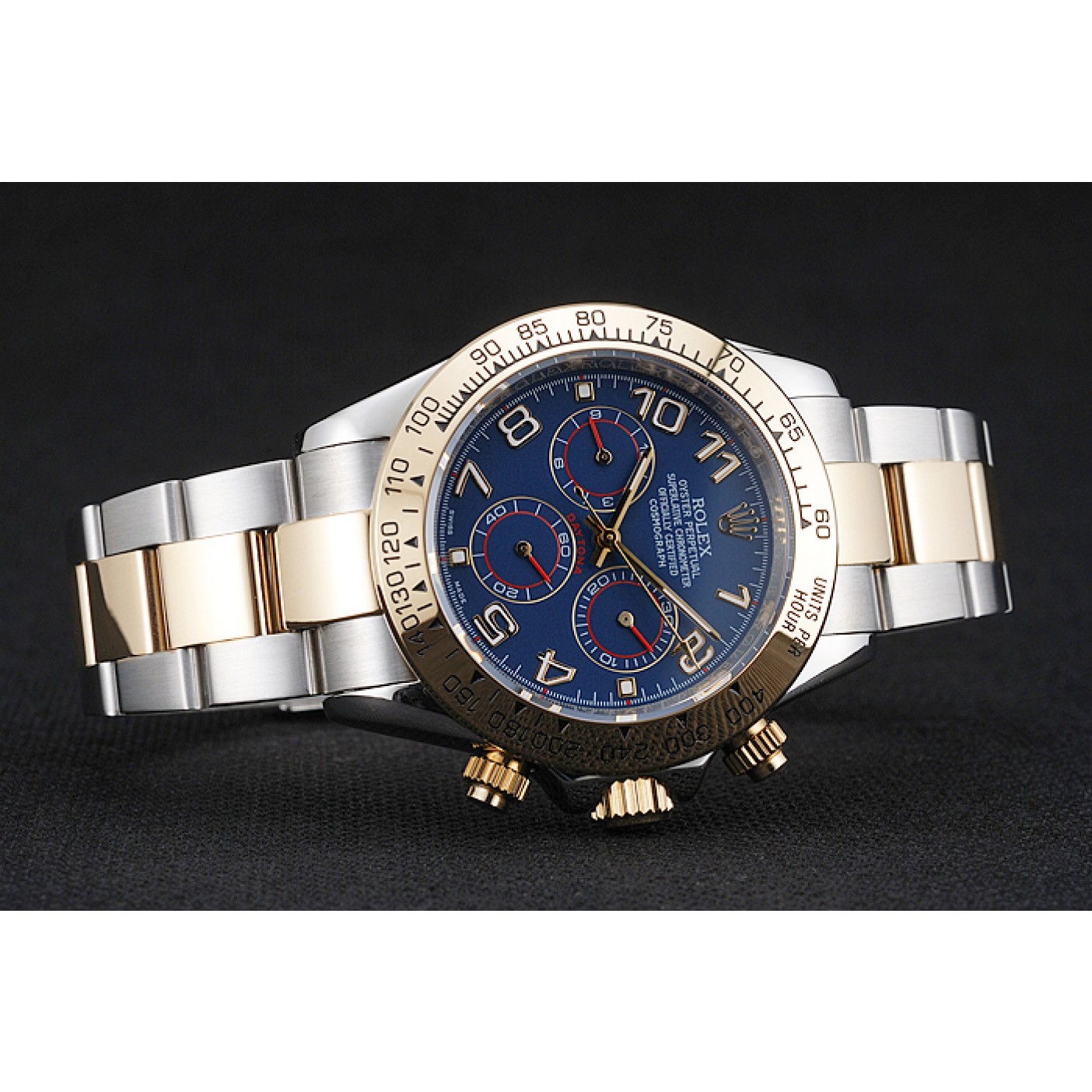 RepTime Watches Rolex Cosmograph Daytona Blue Dial Two Tone Stainless Steel Bracelet 1454246