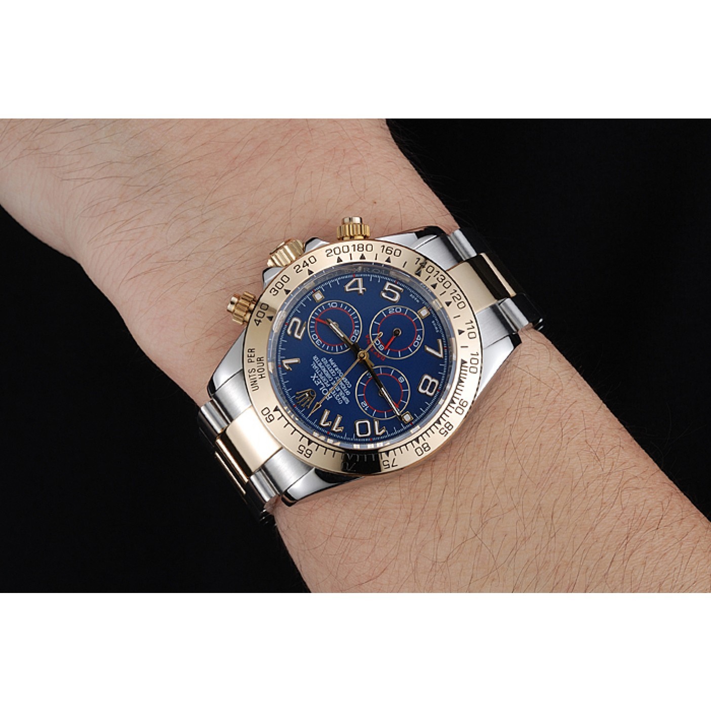 RepTime Watches Rolex Cosmograph Daytona Blue Dial Two Tone Stainless Steel Bracelet 1454246