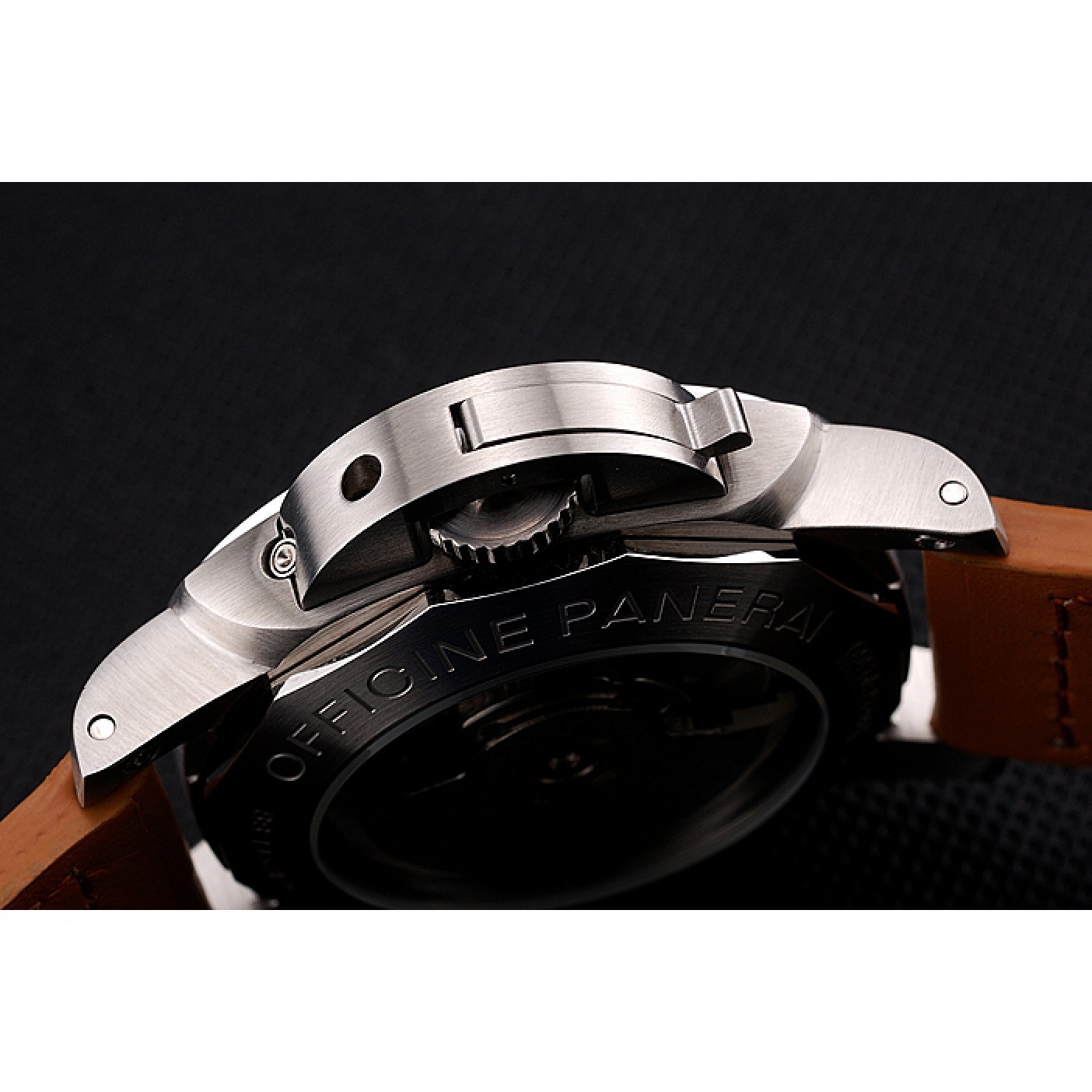 Panerai Radiomir Stainless Steel Bezel Orange Leather Bracelet 622317