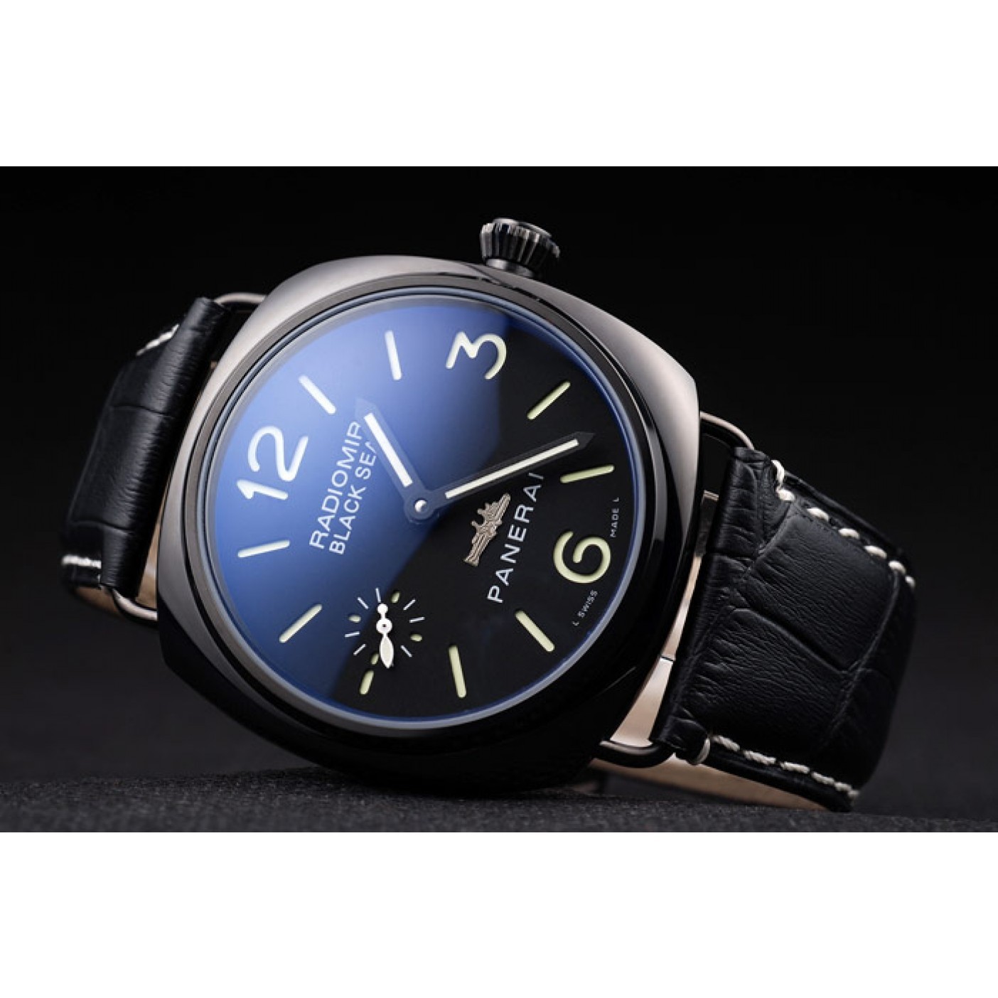 Panerai Radiomir Black Ceramic Case Black Dial Black Leather Strap 98135