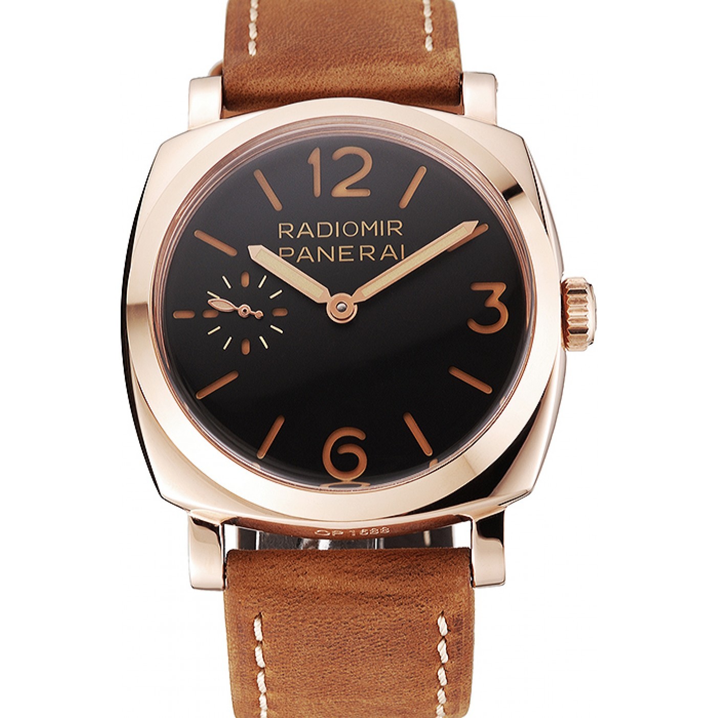 Swiss Panerai Radiomir 1940 Black Dial Rose Gold Case Brown Suede Leather Strap 1453844 is Hot Sell Now!