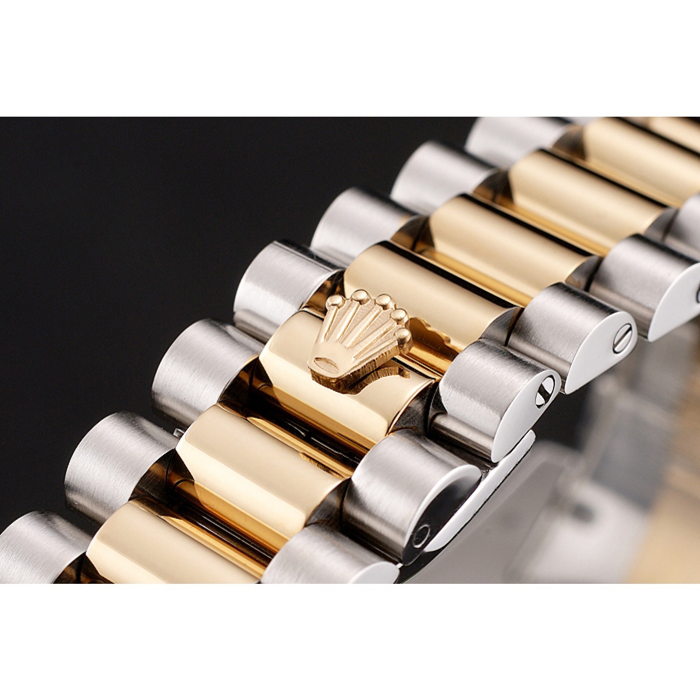 RepTime Watches Swiss Rolex Day-Date Champagne Dial Diamond Bezel Two Tone Bracelet 1454103