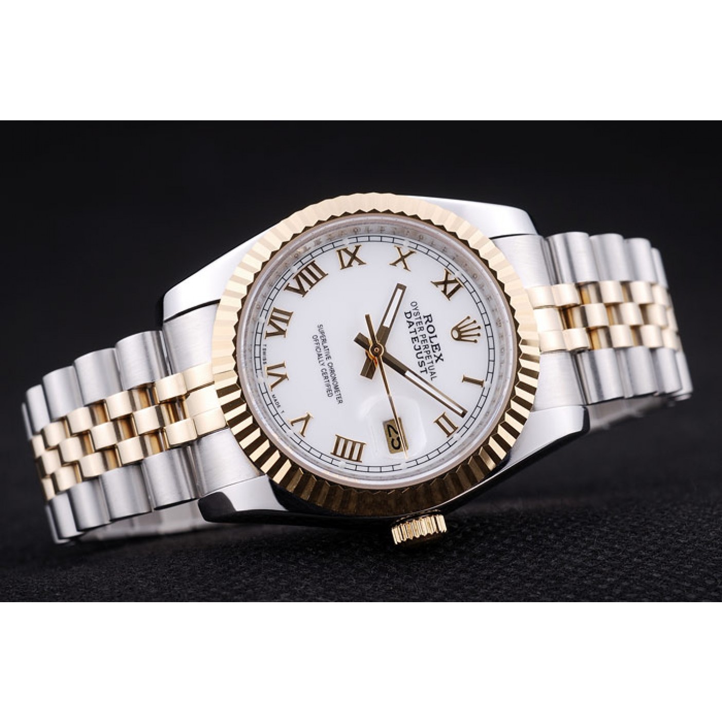 RepTime Watches Rolex Datejust White Dial Ribbed Bezel 7451