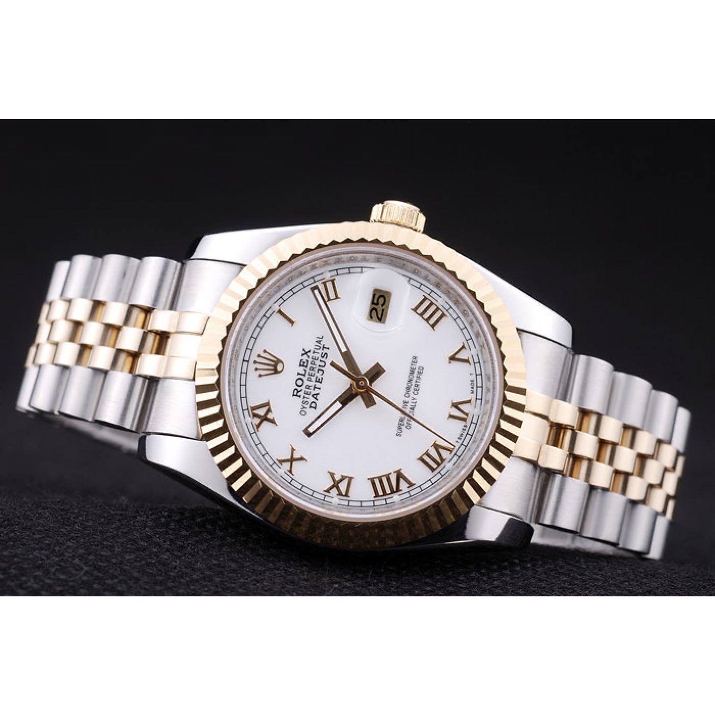 RepTime Watches Rolex Datejust White Dial Ribbed Bezel 7451