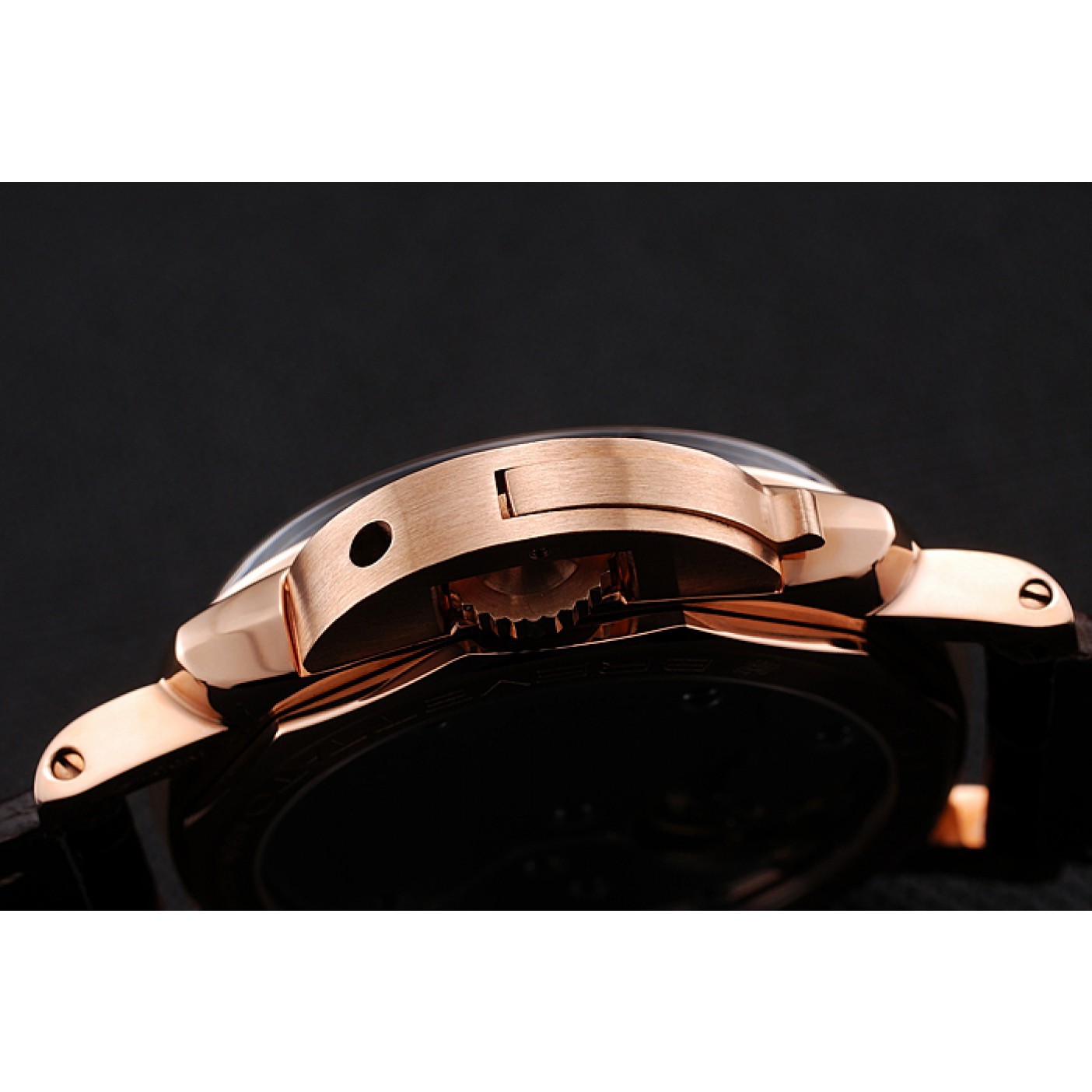 Swiss Panerai Luminor Brown Dial Rose Gold Case Brown Leather Strap 1453841