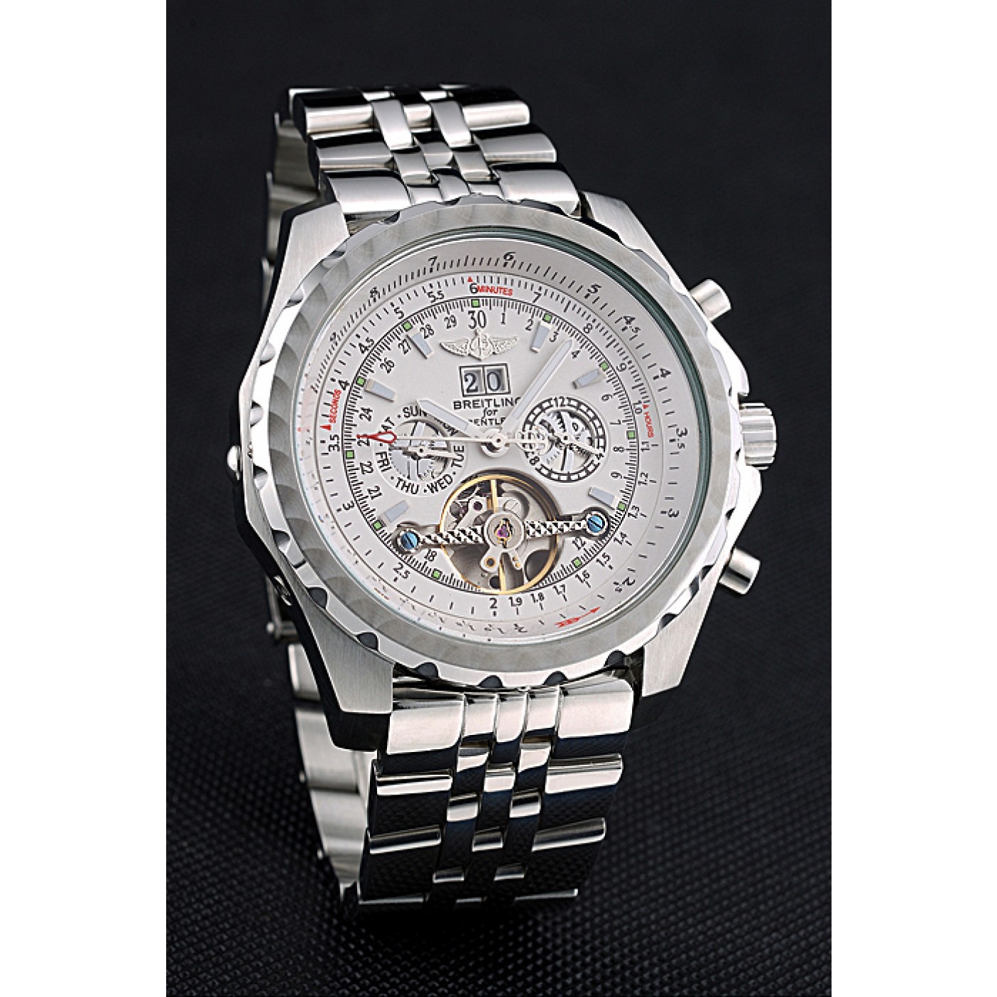 Breitling Bentley Mulliner Tourbillon White Dial Stainless Steel Case And Bracelet 622732