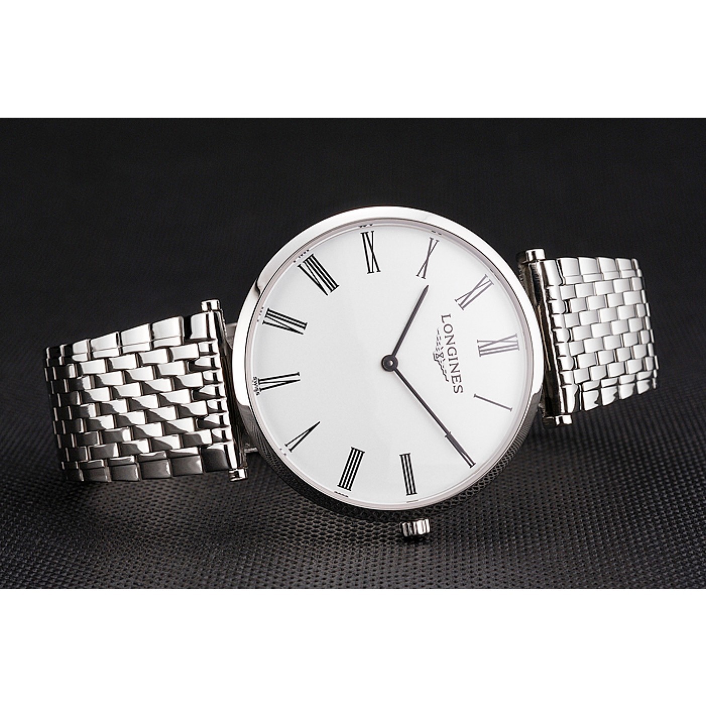 Swiss Longines Grande Classique White Dial Roman Numerals Stainless Steel Case And Bracelet