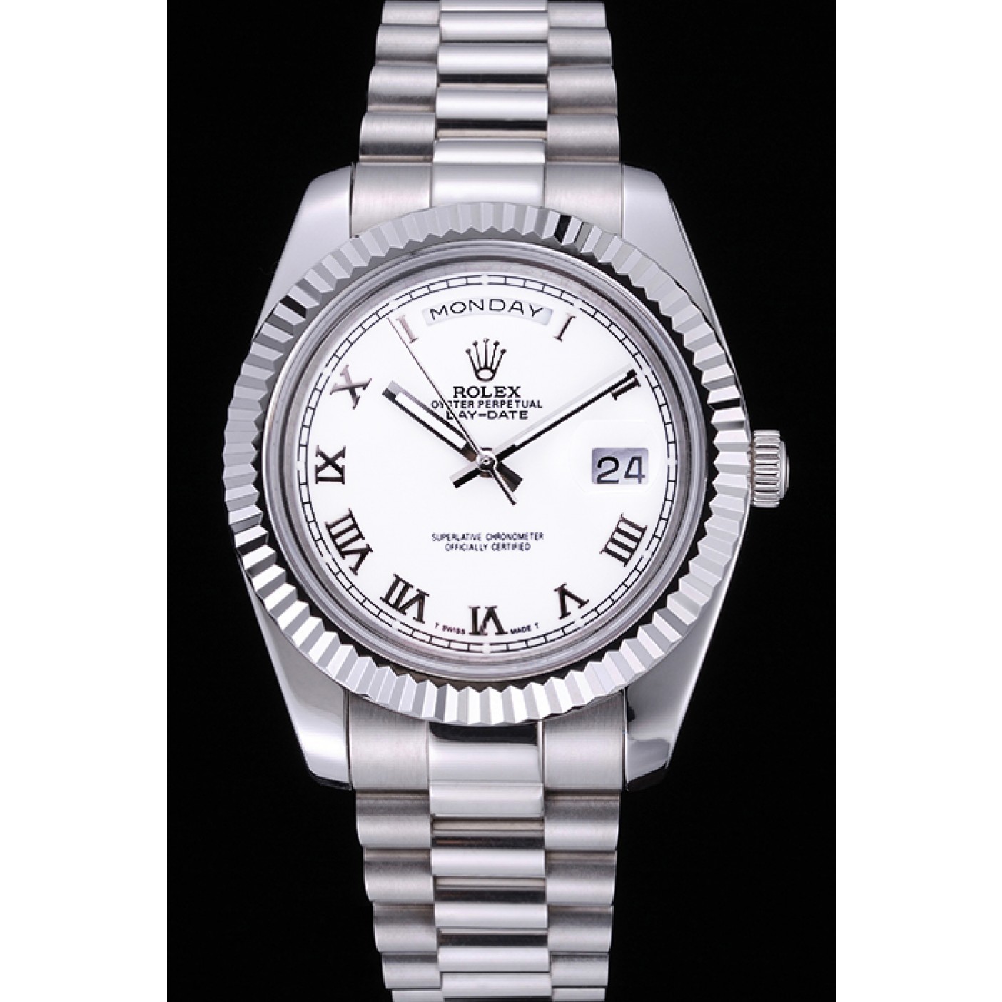 RepTime Watches Rolex Day-Date White Dial Stainless Steel Bracelet 622547