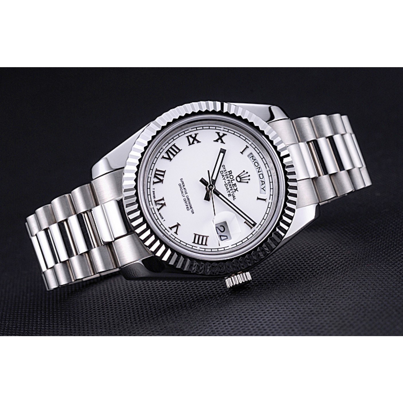 Rolex Day-Date White Dial Stainless Steel Bracelet 622547