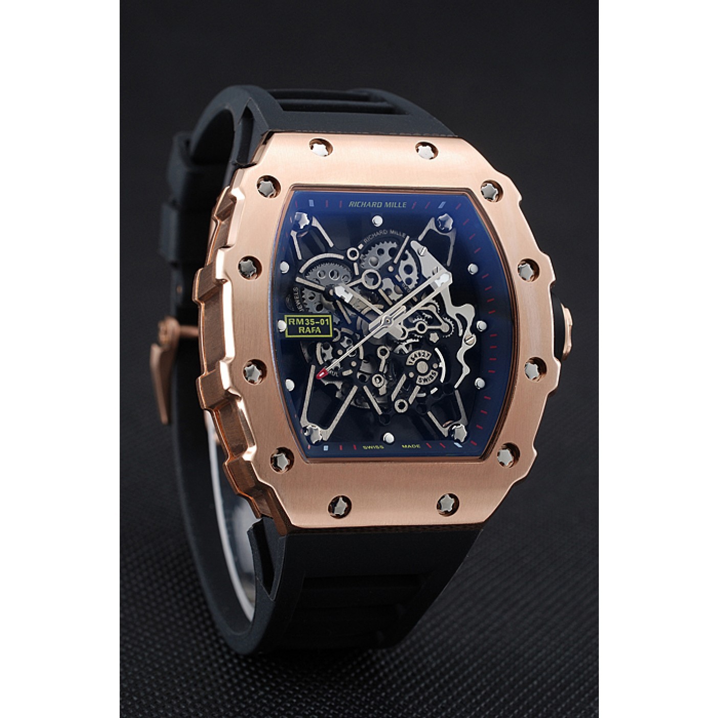 Richard Mille RM 35-01 Rafael Nadal Gold Case Black Rubber Bracelet 1454197