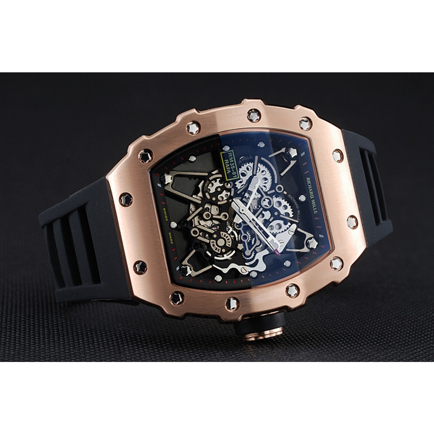 Richard Mille RM 35-01 Rafael Nadal Gold Case Black Rubber Bracelet 1454197