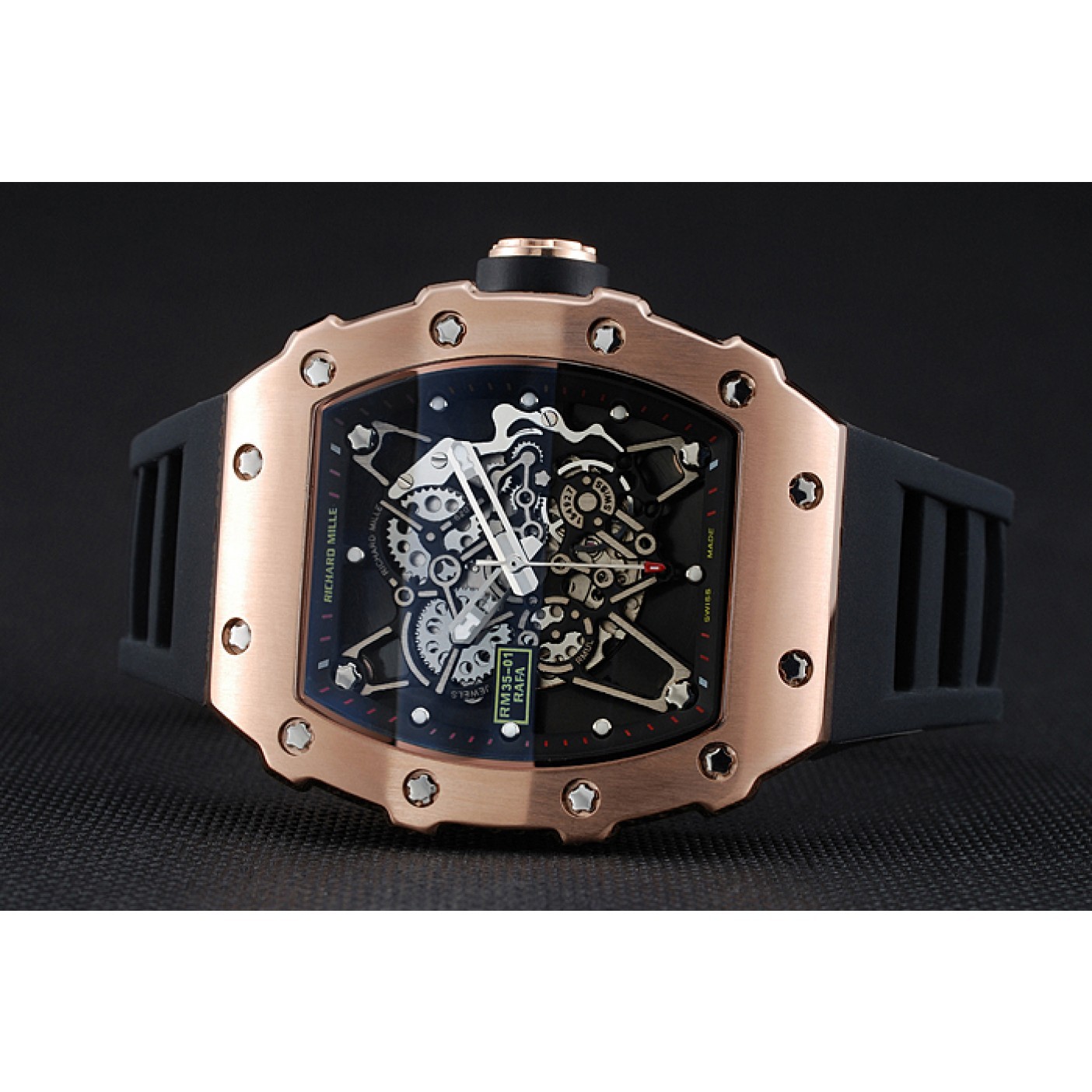 Richard Mille RM 35-01 Rafael Nadal Gold Case Black Rubber Bracelet 1454197