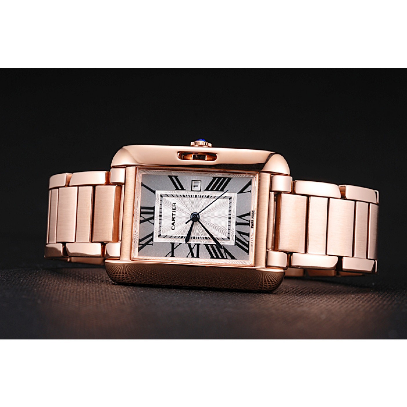 Cartier Tank Anglaise 30mm White Dial Rose Gold Case And Bracelet