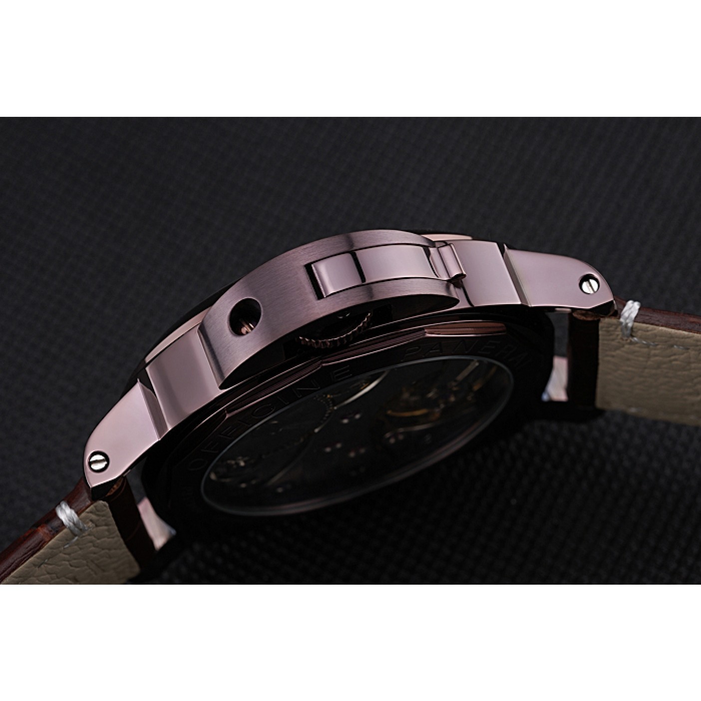 Panerai Luminor Brown Leather Strap Black Dial 80164