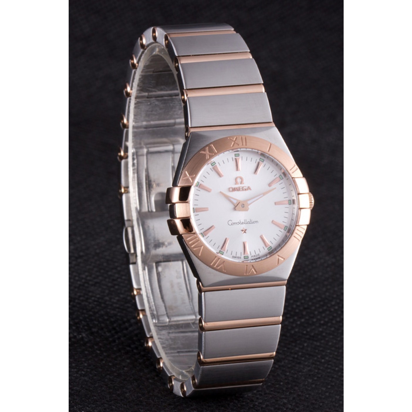 Omega Constellation Rose Gold Bezel Two Tone Band som101 621481