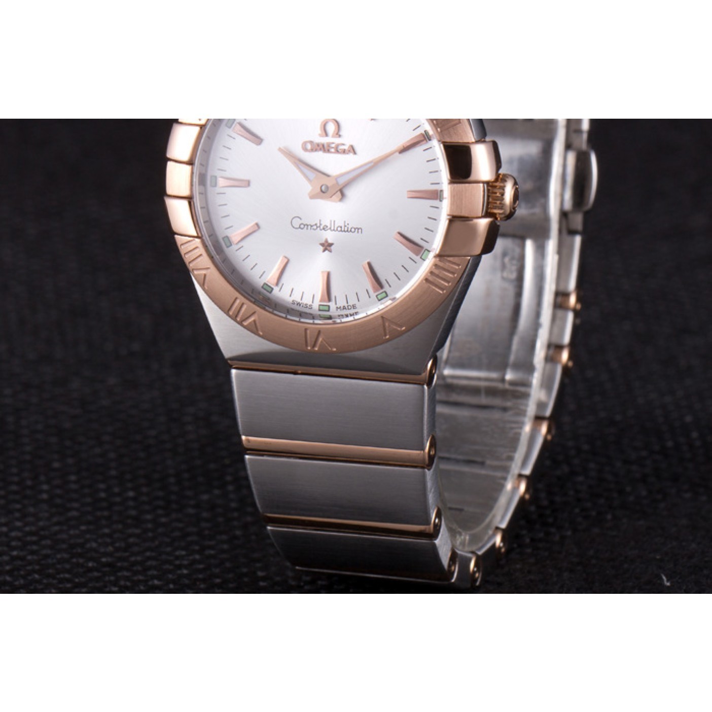 Omega Constellation Rose Gold Bezel Two Tone Band som101 621481