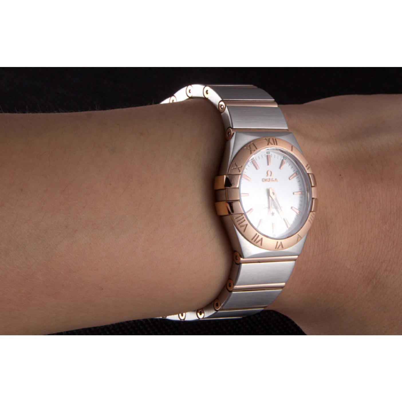 Omega Constellation Rose Gold Bezel Two Tone Band som101 621481