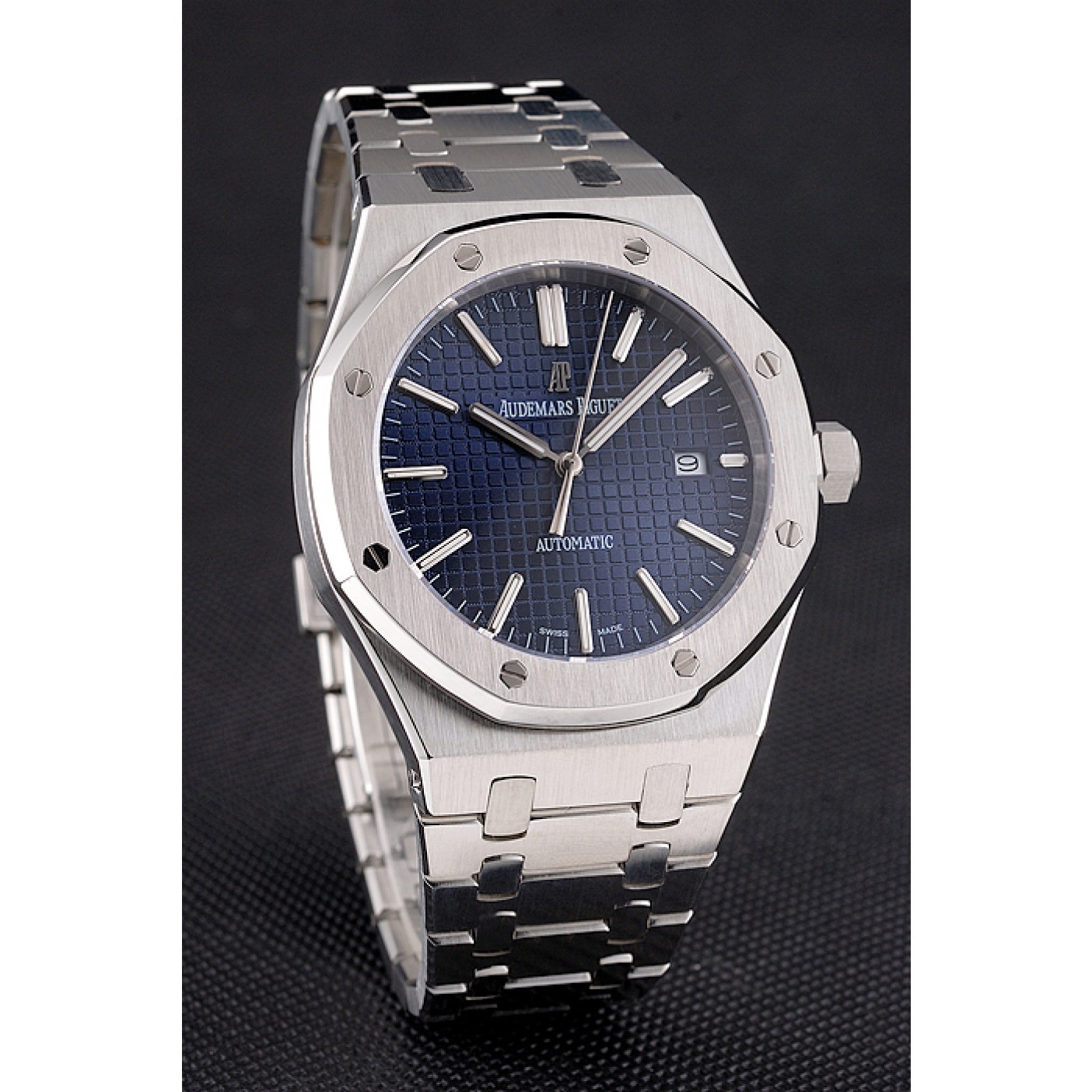 Swiss Audemars Piguet Royal Oak Blue Dial Stainless Steel Case And Bracelet