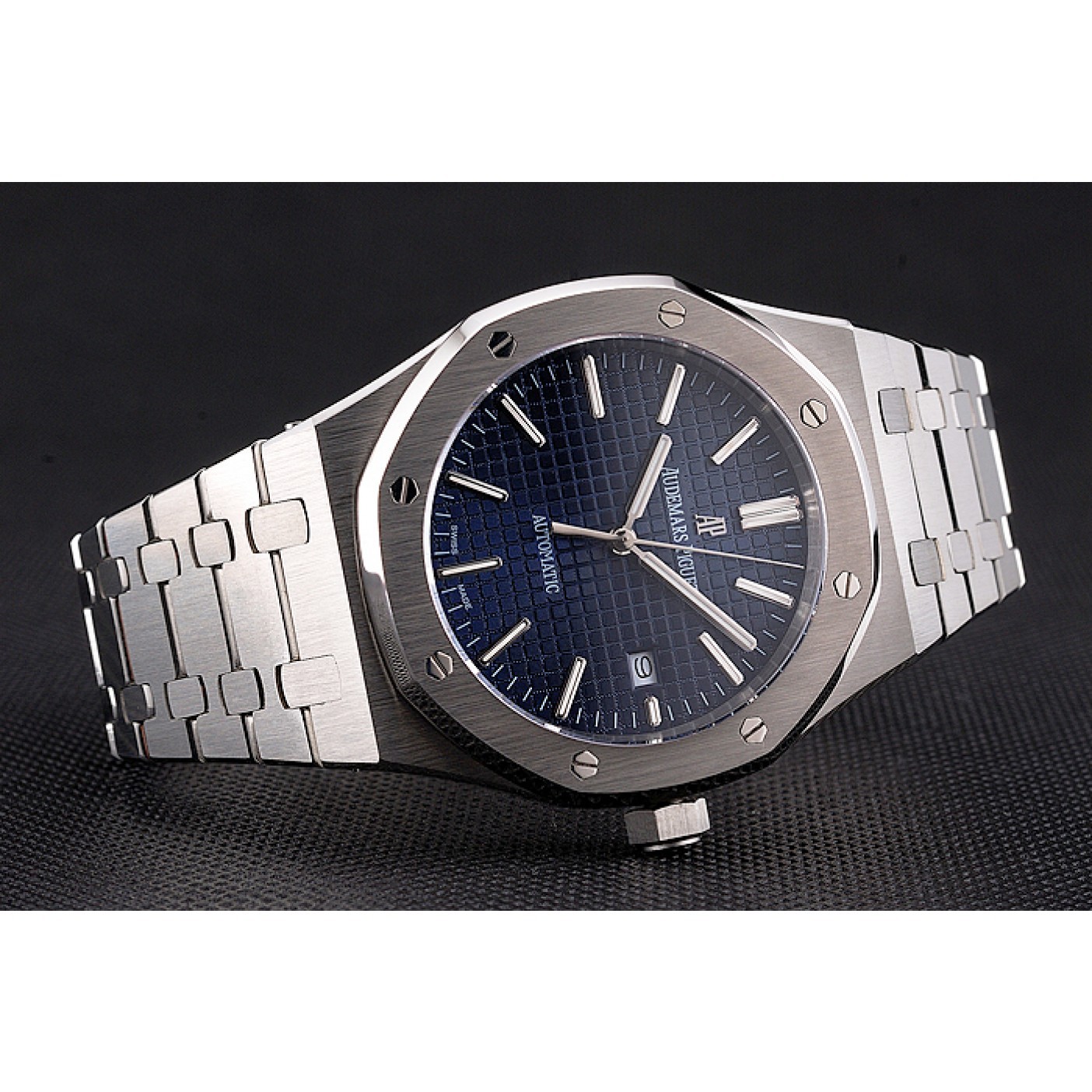 Swiss Audemars Piguet Royal Oak Blue Dial Stainless Steel Case And Bracelet