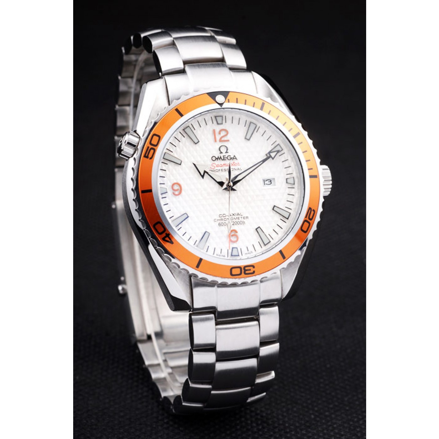 Omega Seamaster Planet Ocean Co-axial Orange Case White Dial