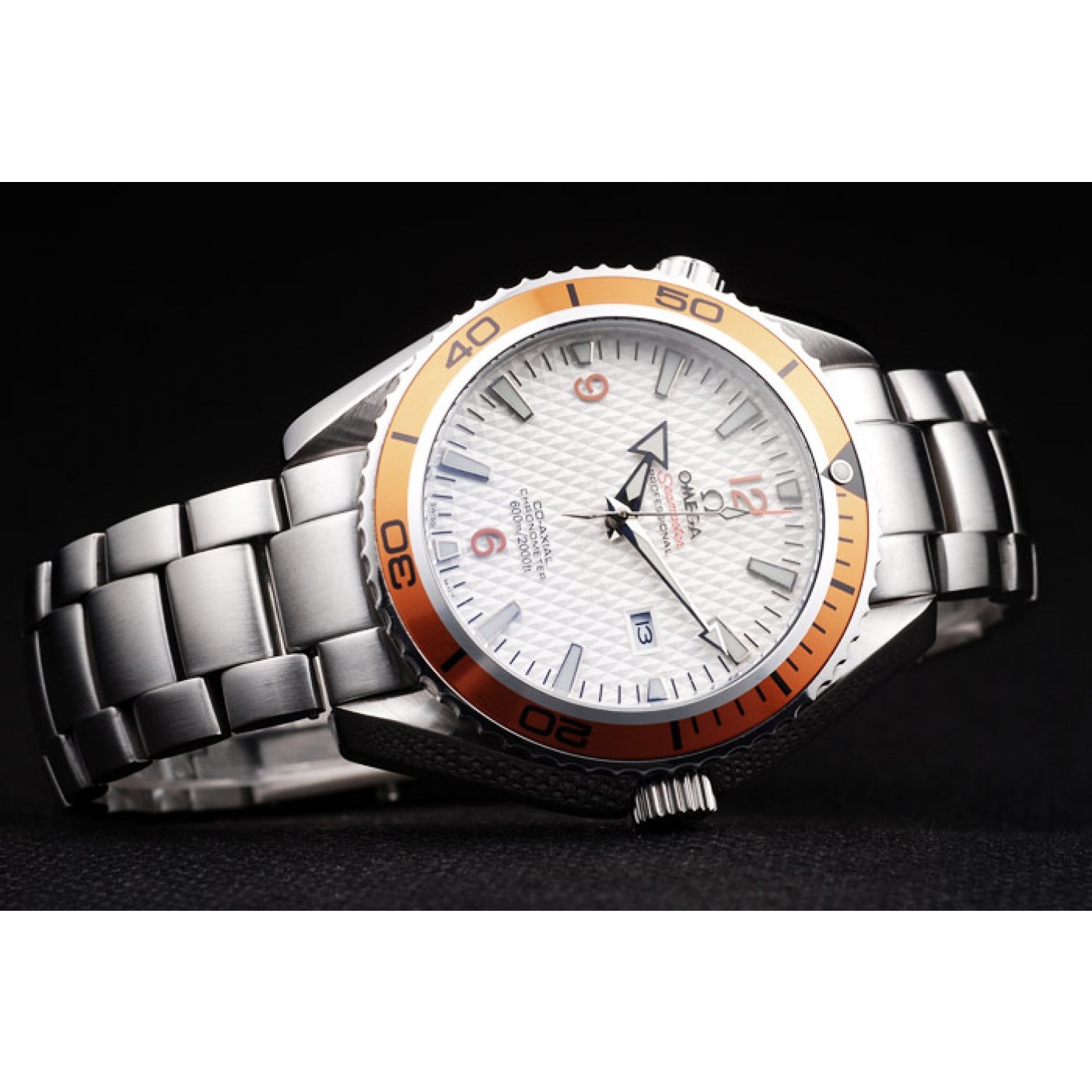 Omega Seamaster Planet Ocean Co-axial Orange Case White Dial