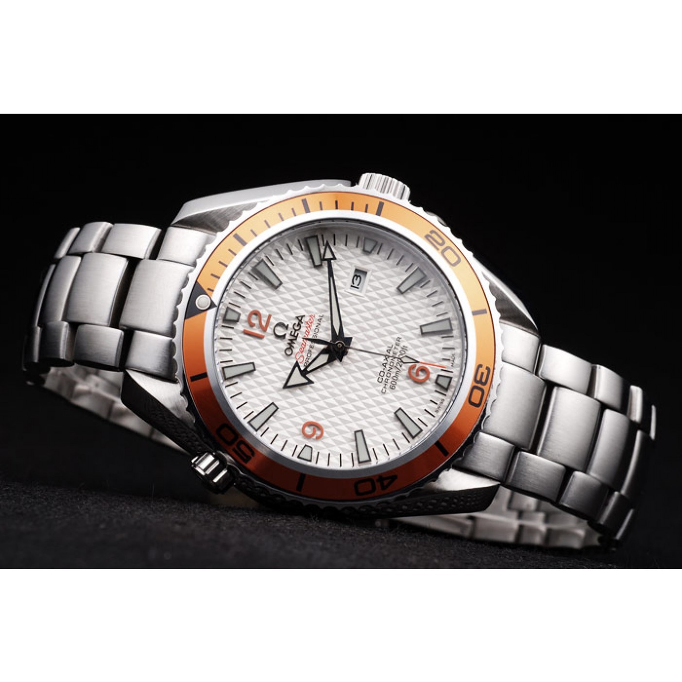 Omega Seamaster Planet Ocean Co-axial Orange Case White Dial