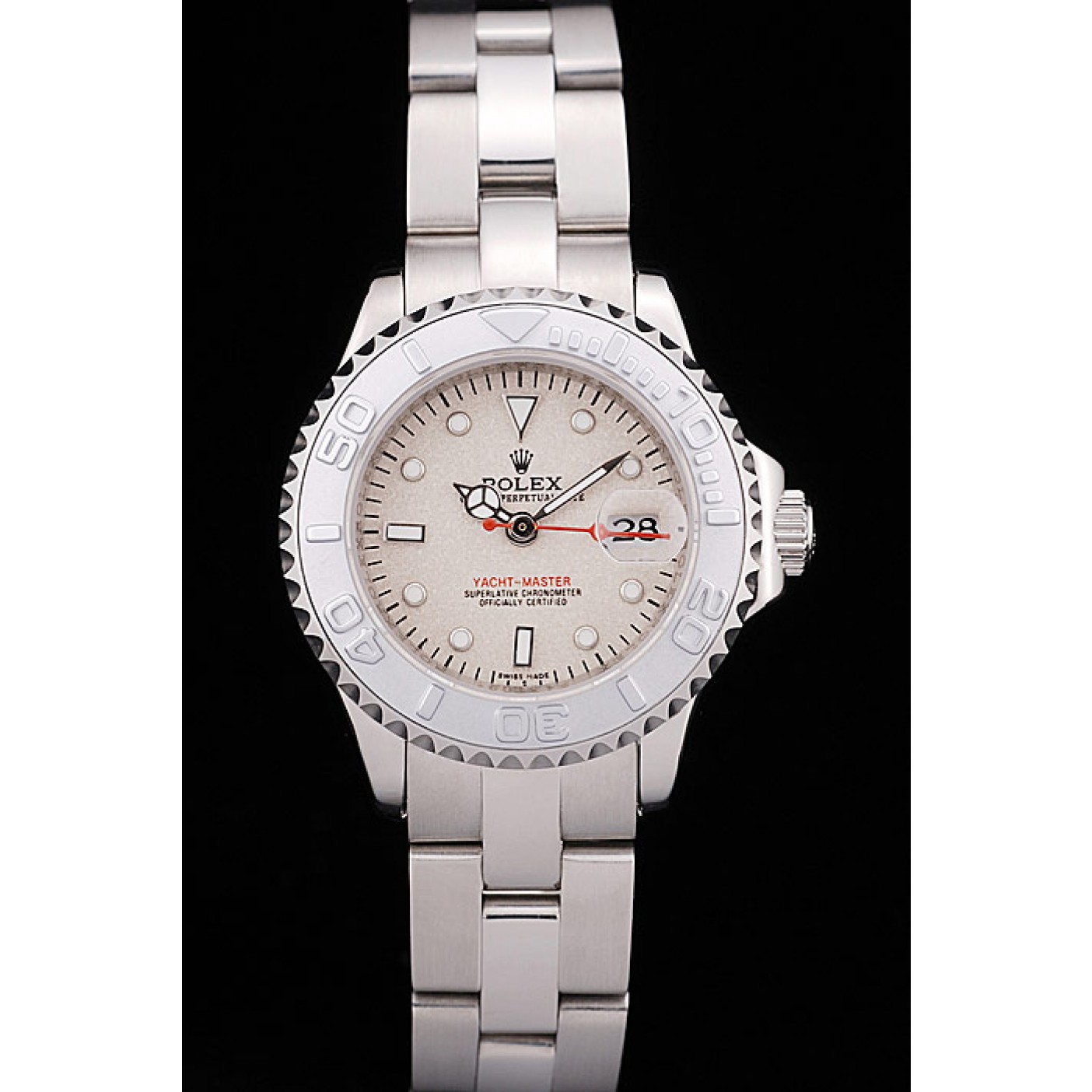 Rolex Yacht Master Silver Bezel Beige Dial