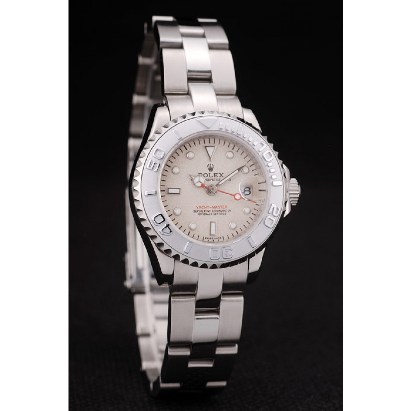 Rolex Yacht Master Silver Bezel Beige Dial