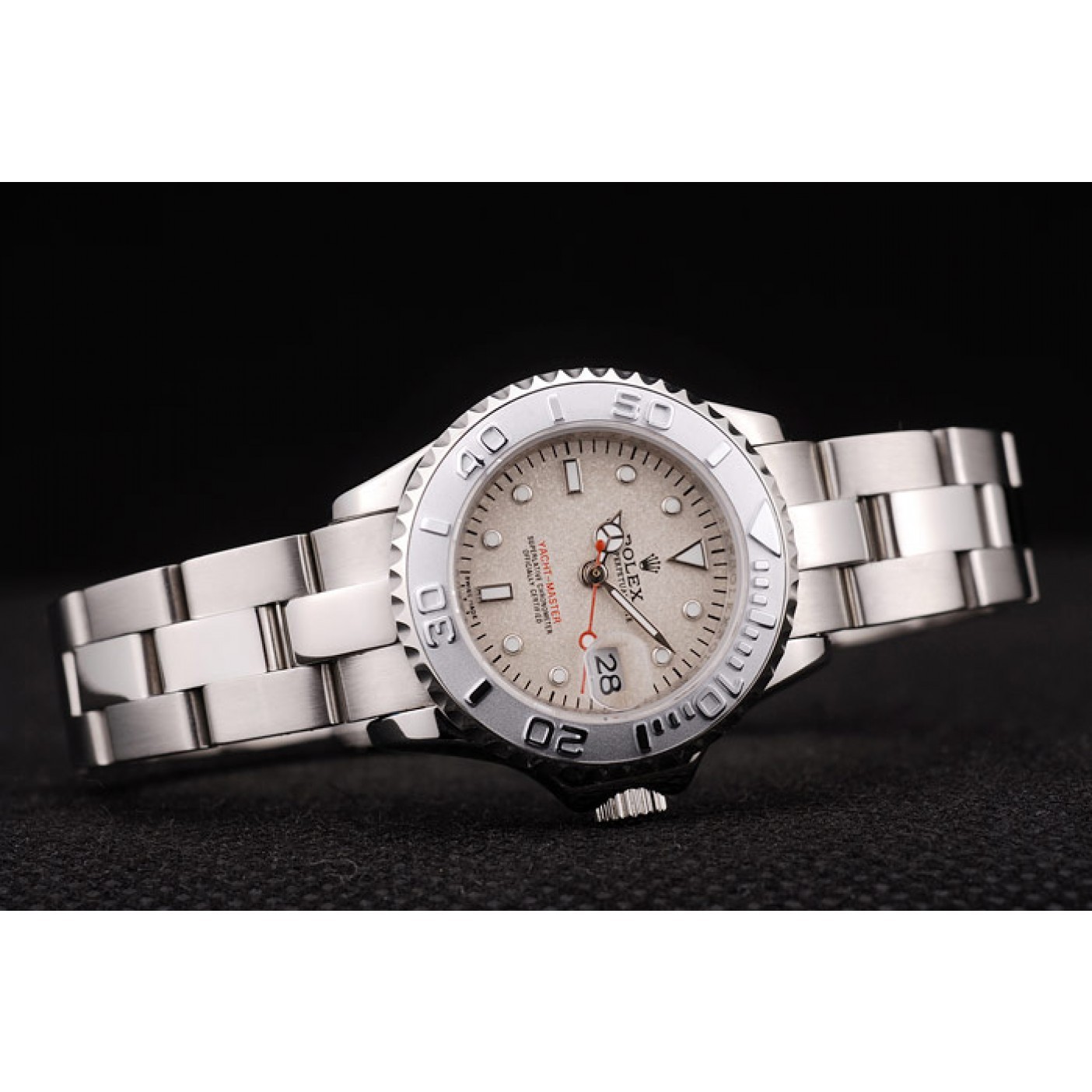 Rolex Yacht Master Silver Bezel Beige Dial