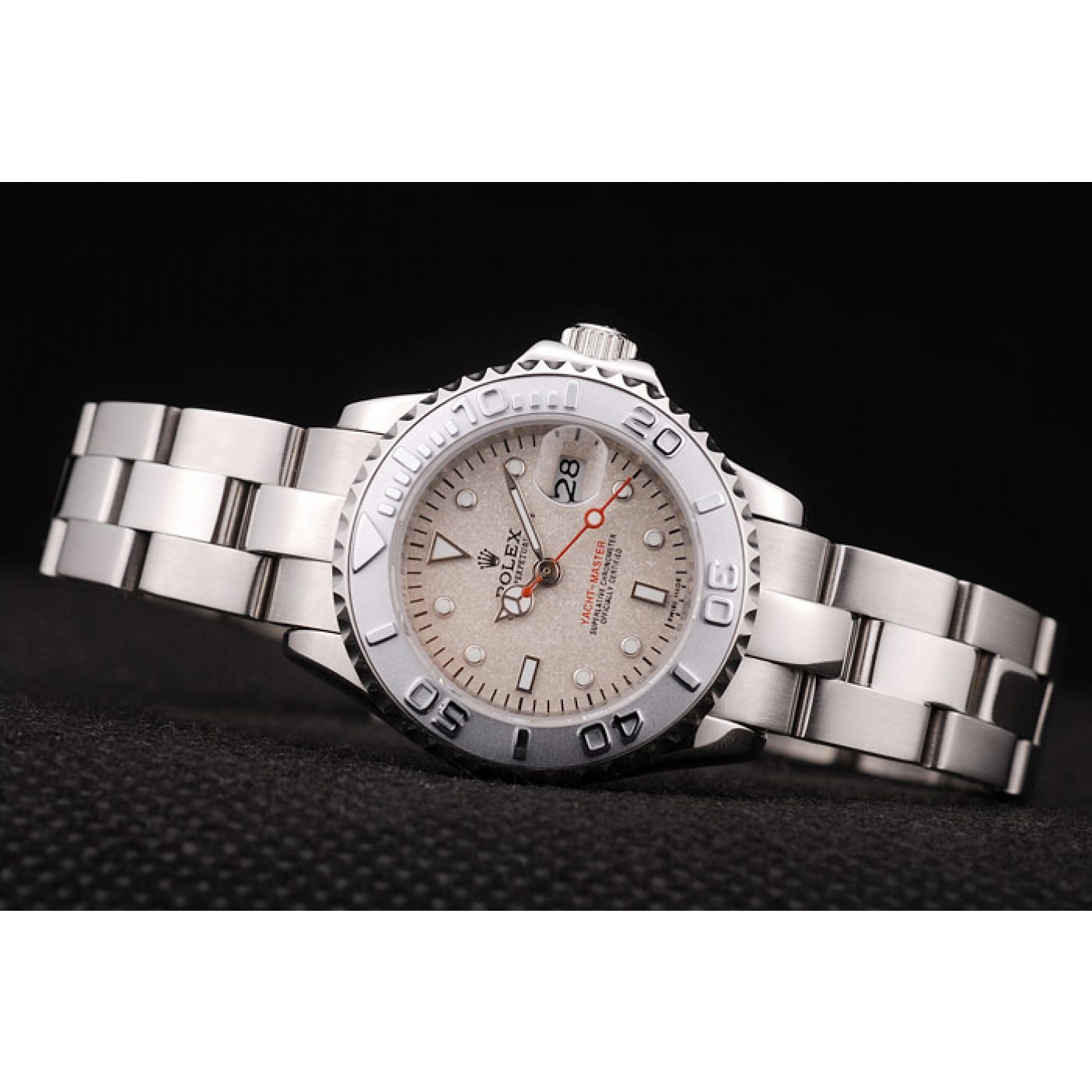 Rolex Yacht Master Silver Bezel Beige Dial