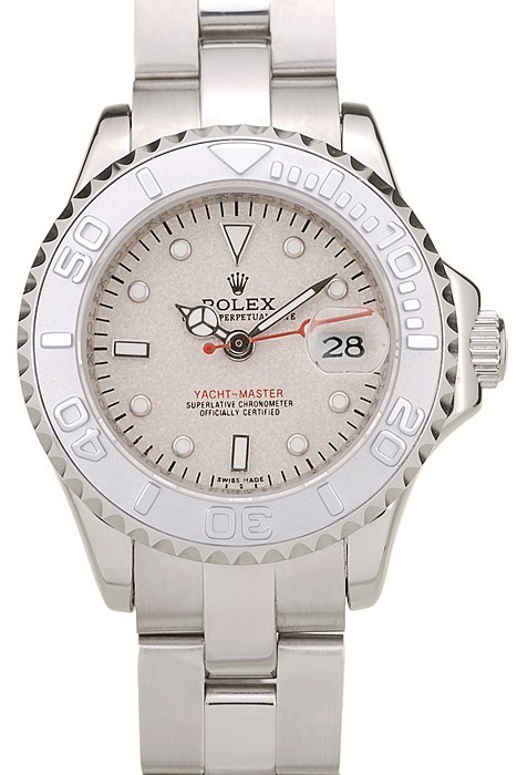 Rolex Yacht Master Silver Bezel Beige Dial