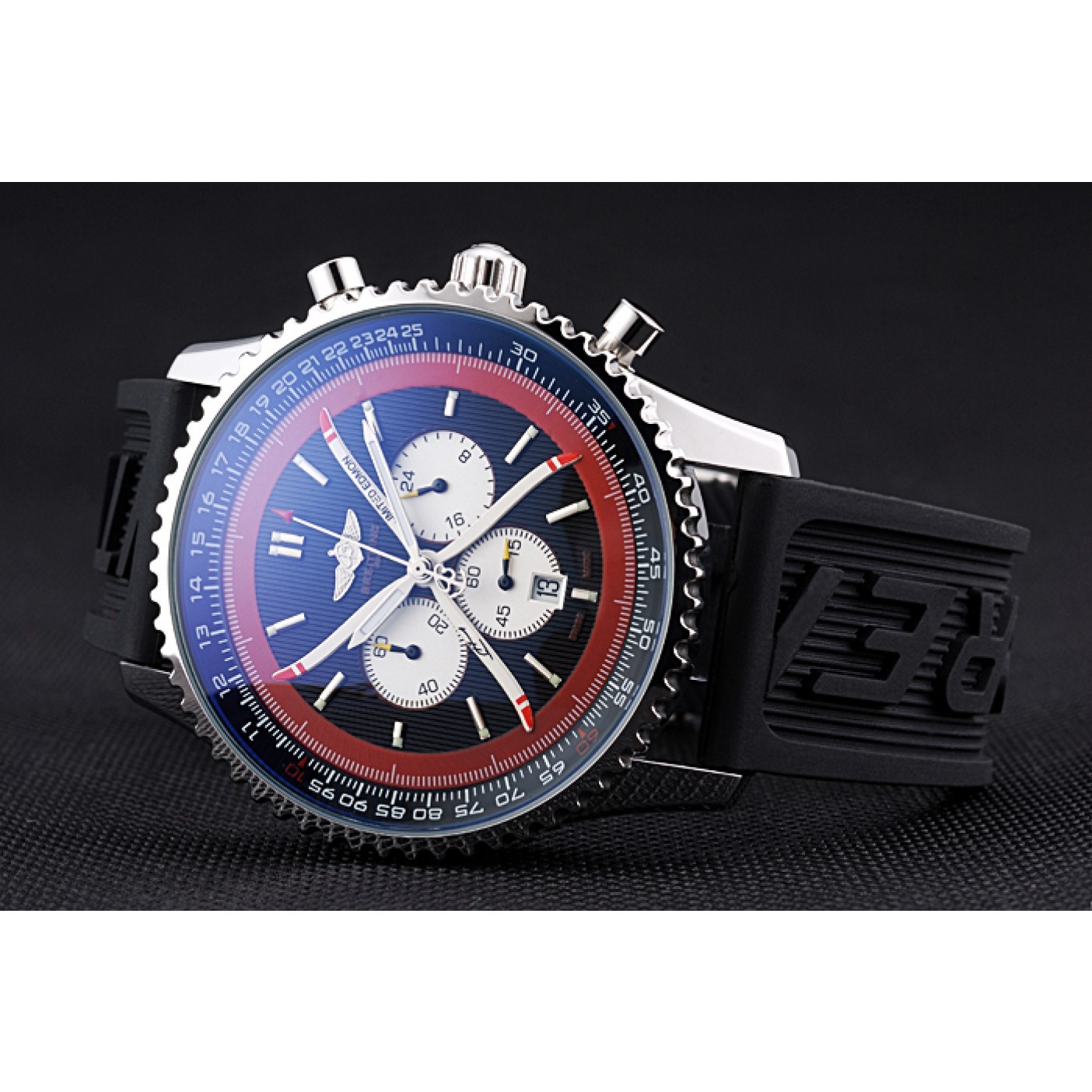 Breitling Certifie Black Rubber Strap Black Dial Chronograph 80182