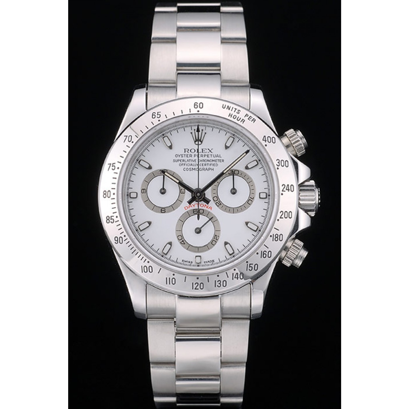 Swiss Rolex Daytona Stainless Steel Bracelet White Dial 80297