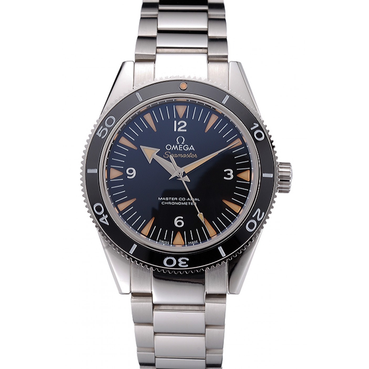 Swiss Omega Seamaster Black Dial Stainless Steel Case And Bracelet 622843