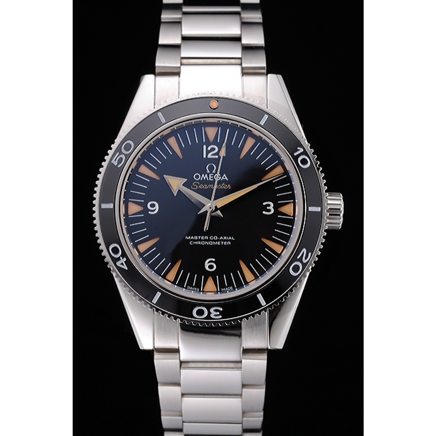 Swiss Omega Seamaster Black Dial Stainless Steel Case And Bracelet 622843