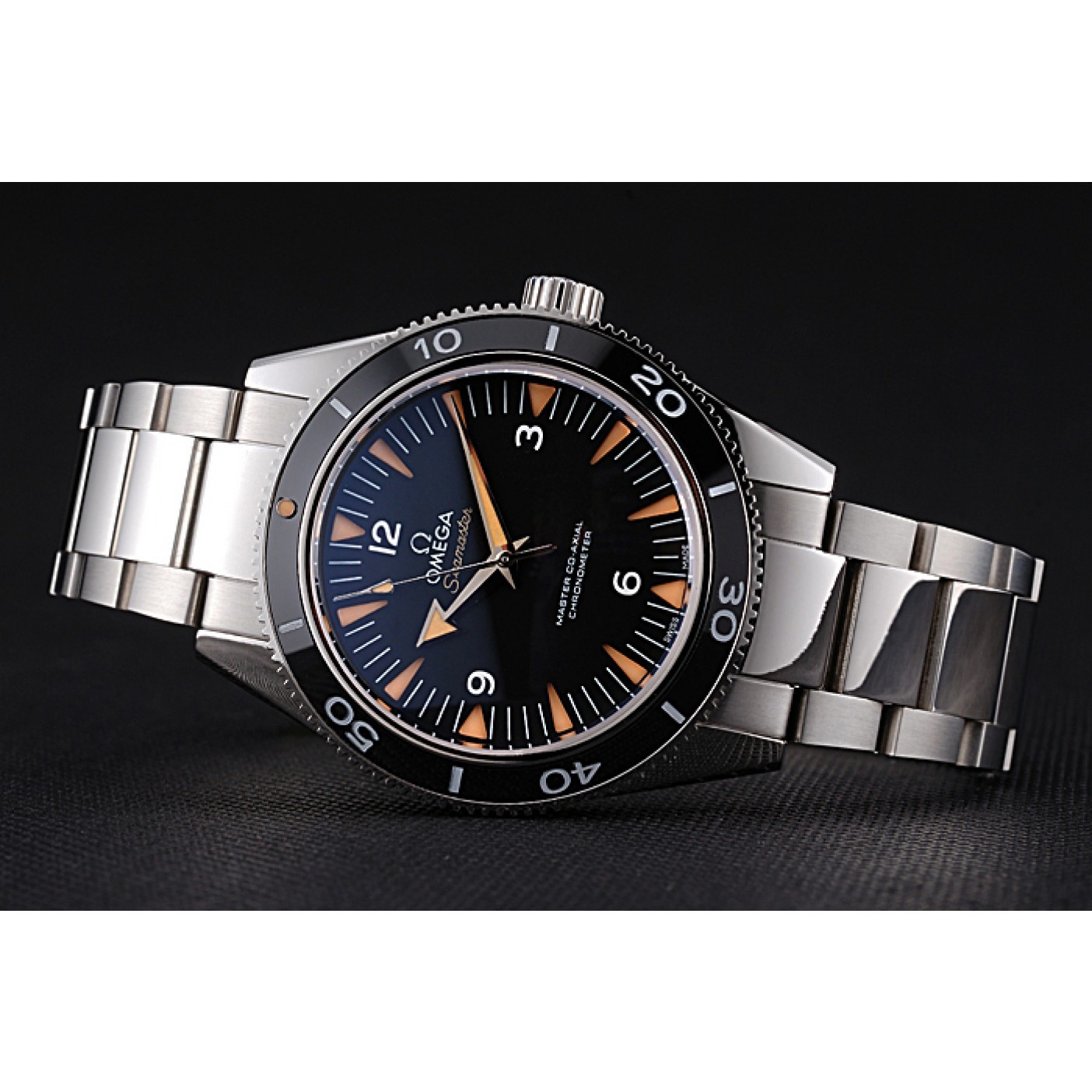 Swiss Omega Seamaster Black Dial Stainless Steel Case And Bracelet 622843