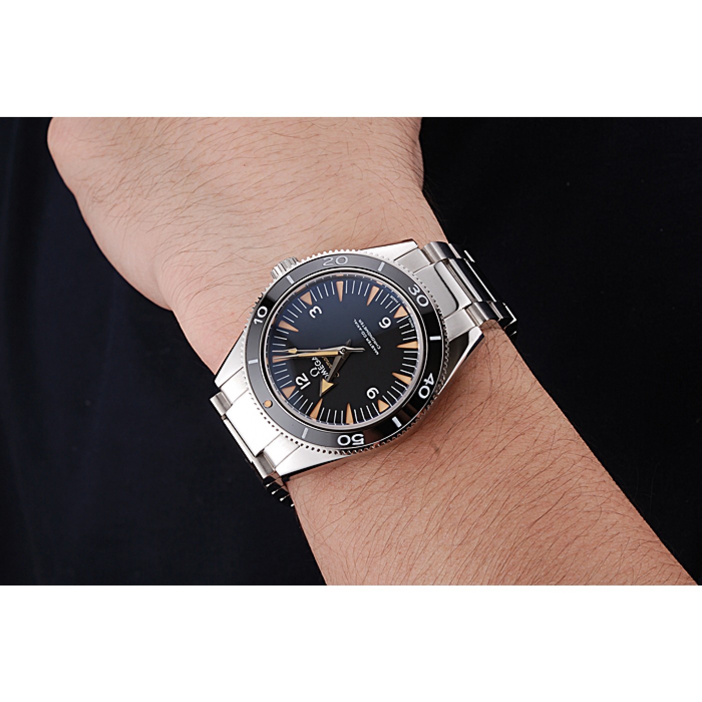 Swiss Omega Seamaster Black Dial Stainless Steel Case And Bracelet 622843