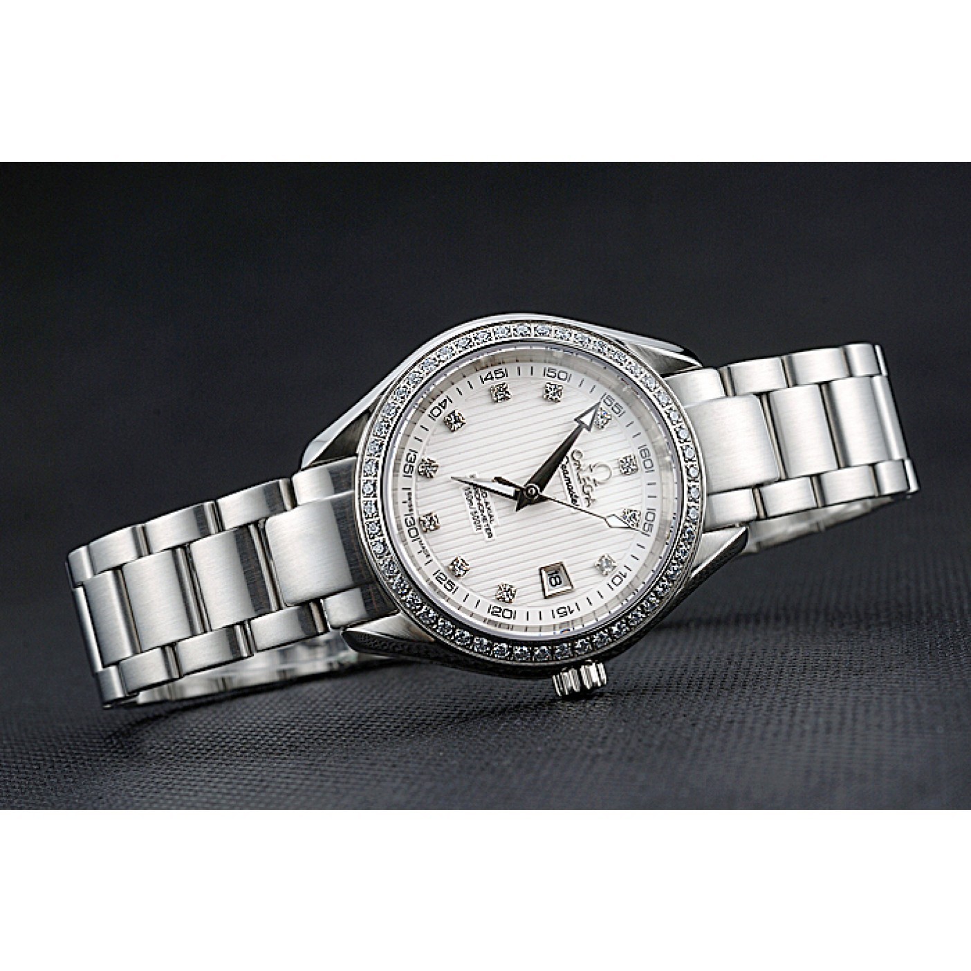 Omega Seamaster Aqua Terra White Dial Diamond Case Stainless Steel Bracelet 622448