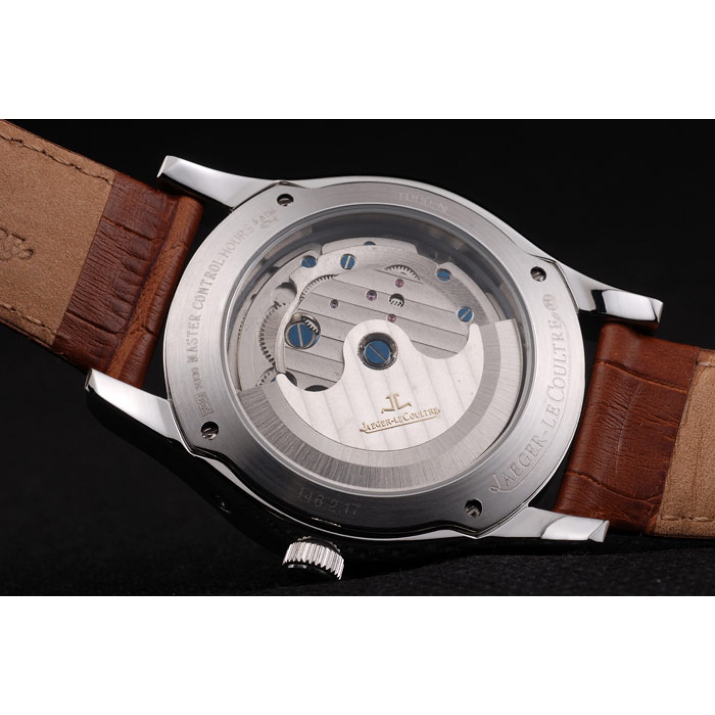 Jaeger Le Coultre Master Control Tourbillon White Dial Brown Leather Strap