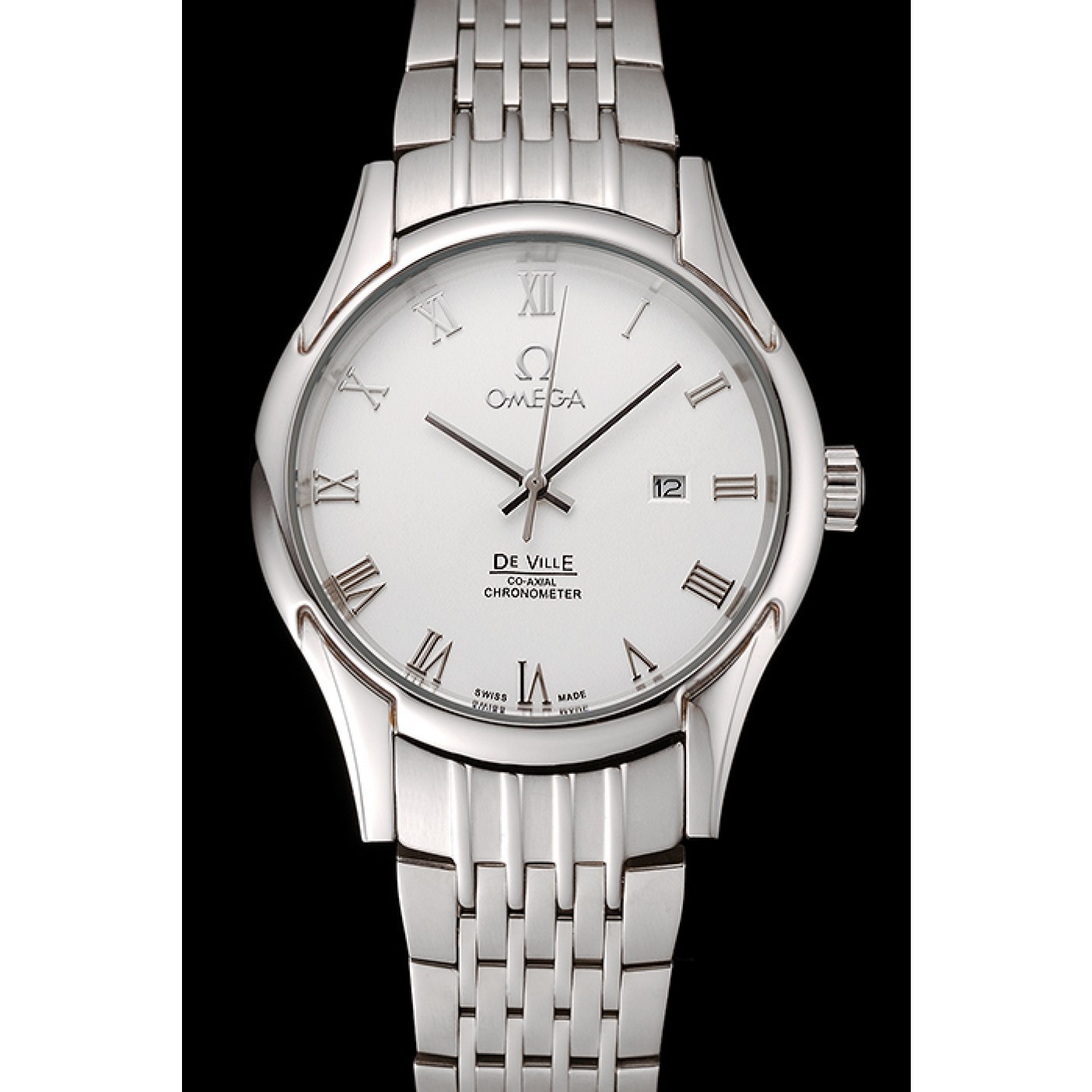 Omega De Ville White Dial Roman Numerals Stainless Steel Case And Bracelet 1453791